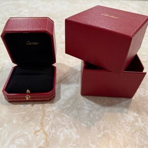 Cartier Authentic Red leather Ring Jewelry Box